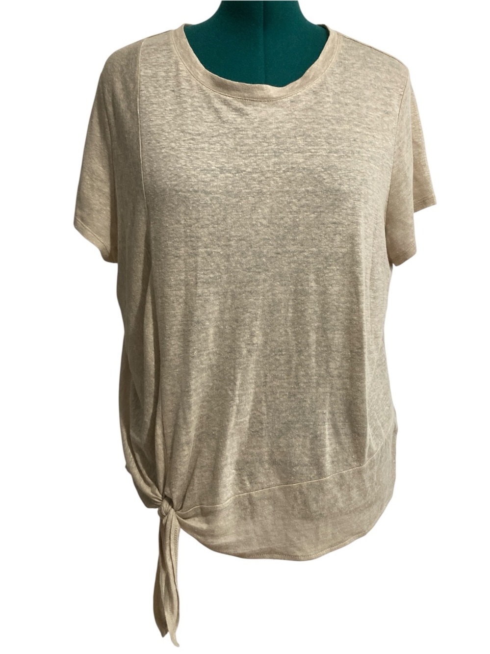 J. Jill 100% Linen Tie Waist Short Sleeve T-Shirt